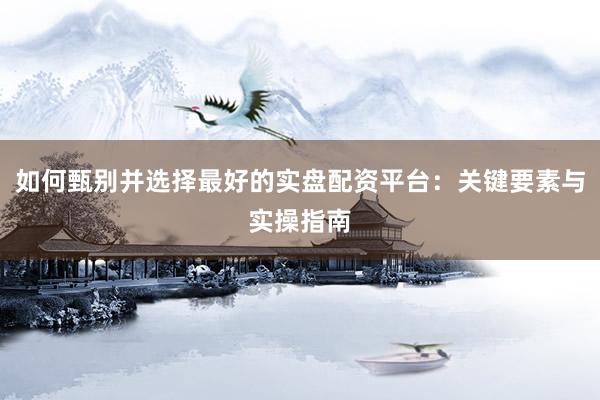 如何甄别并选择最好的实盘配资平台：关键要素与实操指南